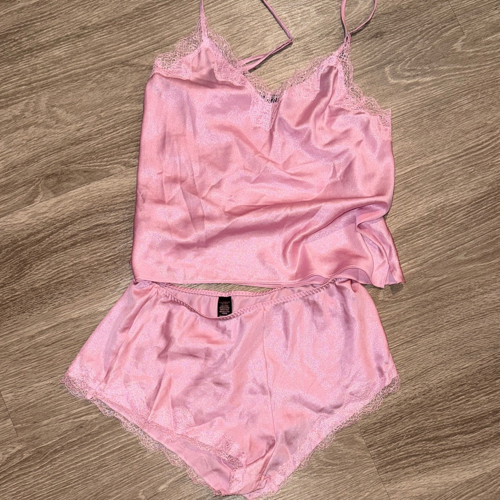 Victoria's Secret Pink Lace Trim Chemise Set